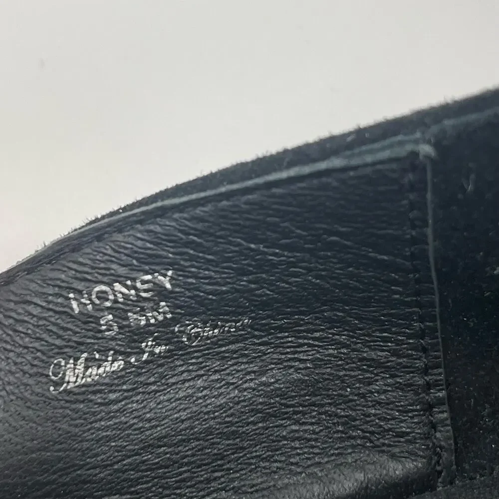 DONALD PLINER Shoes Size 5.5 Honey Leather Slip On Loafer Flat Metallic Dressy